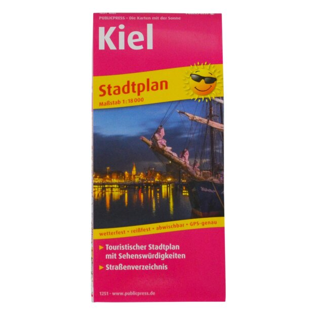 Kiel Stadtplan pink Karte