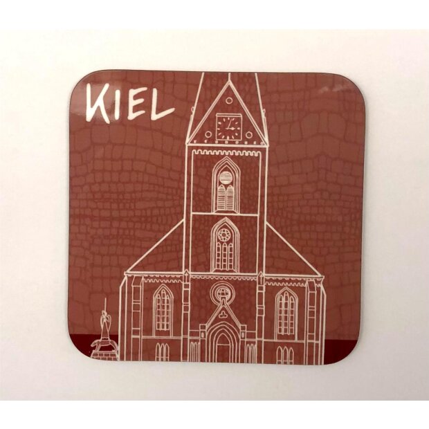 Untersetzer Kielmotive Nikolai Kirche rot braun